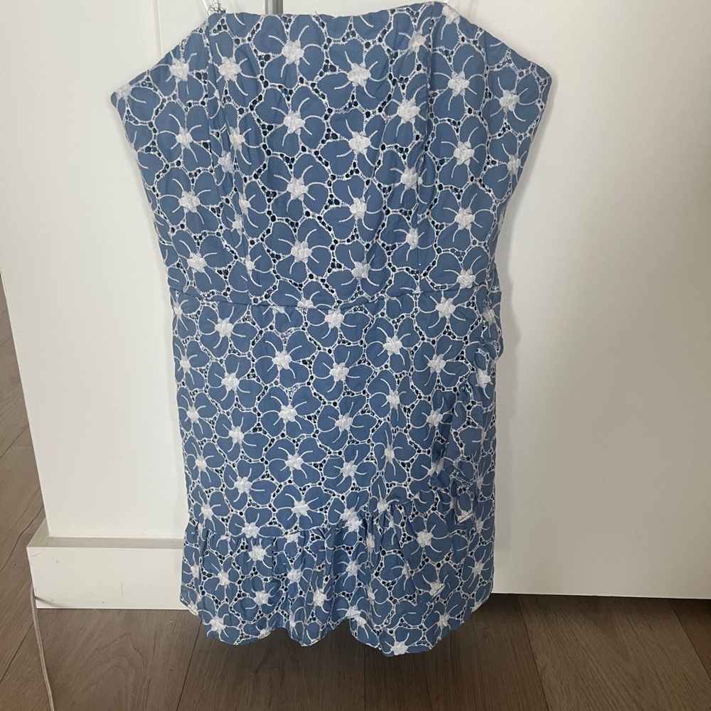 NWT DO+BE Blue and White Lace Romper